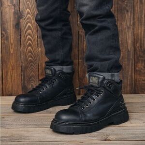 Vintage Rare-Doc Martens 8728- 90s-Chunky Combat Boots-Leather-England-Unisex.